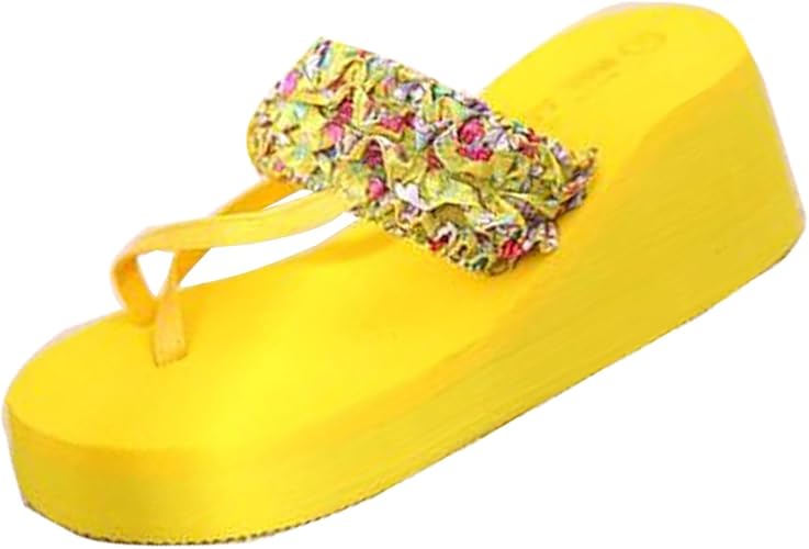 yellow flower flip flops