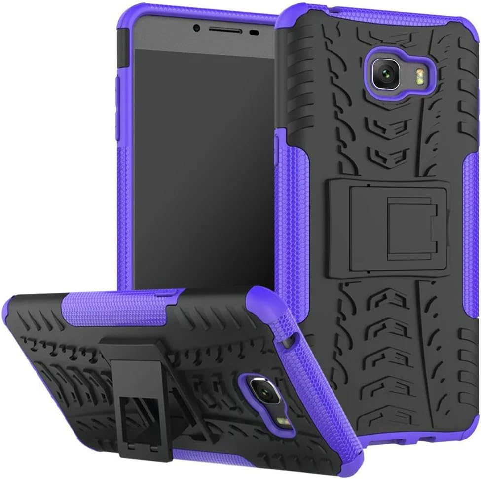 Litastore Samsung Galaxy C9 Pro Case, Hybrid Armor Design Detachable and Stand-up Feature Dual Layer Protective Shell Hard Back Cover Case for Samsung Galaxy C9 Pro - Purple