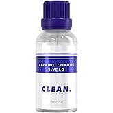CLEAN. Ceramic Coating 3-Year – Ultra Durable High-Gloss Car Paint Protection, Extreme Hydrophobic, UV & Chemical Resistance, For Paint, Glass, Wheels, Trim, Matte Safe, 30ml Covers 2 Cars