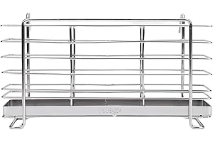 ZAICOLER Utensil Drying Rack, 3 Compartments 304 Stainless Steel Utensil Drainage Basket with Hooks for Chopsticks, Forks, Kn