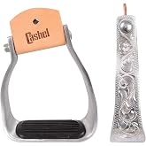 Cashel Aluminum Engraved Slanted Stirrup 2-inch Deep, Silver