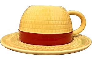 FINDAMAZE One Piece Anime Novelty Coffee Mugs,Luffy's Hat Anime Coffee Cup,Ceramic Coffee Tea Milk Cup,Gifts for Christmas, Birthday, Anniversary(Luffy)