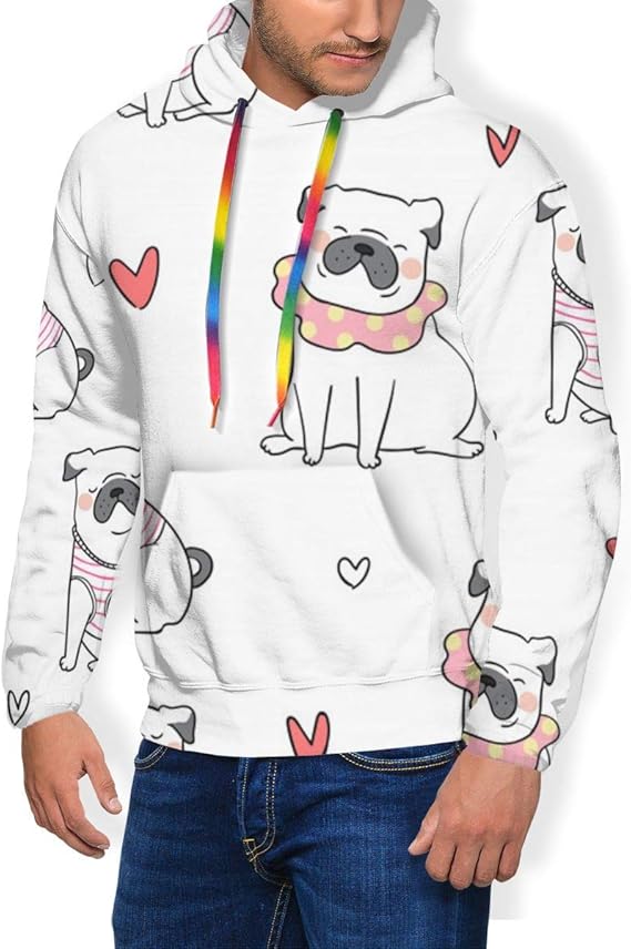 Amazon Co Jp かわいいパグ犬 パーカー メンズ トレーナーパーカー おしゃれ フーディ プラスベルベット 厚くする スウェットパーカー 長袖 フード付き ポケット付き プルオーバー カジュアル ライト パーカー 服 ファッション小物