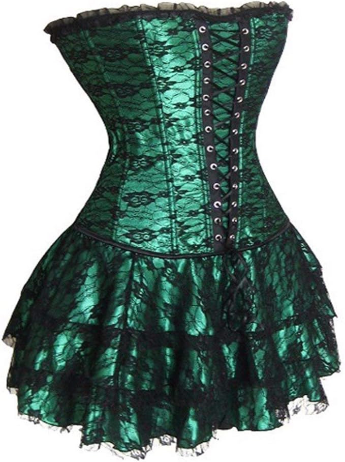 Ladies Corset Dress Elegant Gothic Party Steampunk Vintage Business