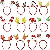 WODMAZ 12 PCS Christmas Headbands, Cute Christmas Head Boppers Party Hats Reindeer Costume Headbands for Christmas Holiday Party Accessoriess, Annual Holiday, Photos Booth