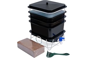 TOP XIAN Basic Worm Farm Composting Bin, 4 Tray Worm Compost Bin- for Recycling Food Waste at Home (4-Tray 20l)