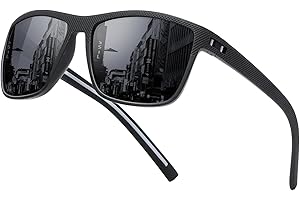 TURBOPEP Polarized Sunglasses for Men and Women Square Sun Glasses UV400 Protection Lightweight Frame