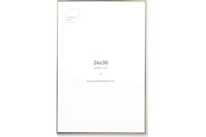 Opposite Wall Aluminium Metal Picture Frame, 24x36 in. | 61x91 cm Gold Sleek Matte, Lightweight, Shatterproof and Durable, Perfectly Crafted for Picture, Poster, Photo and Collage Displays