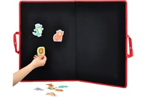 CHEFAN Large Felt Flannel Board 31.5 * 23 in, Foldable Freestanding Story Learning Board for Toddlers, Double-Sided Use for Preschool Classroom, Multi Felt Pieces Can Be Used, Gifts for Kids