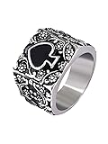 JAJAFOOK Jewelry Men's Stainless Steel Rings, Ace