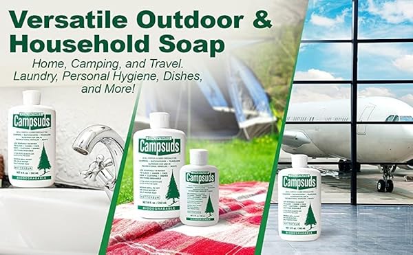 CONCENTRATED CAMPSUDS SIERRA DAWN OUTDOOR SOAP – ECO-FRIENDLY CAMPING SOAP – HIKING & CAMPING SUPPLIES – CAMP, BACKPACKING & TRAVEL SOAP – 16 FL OZ