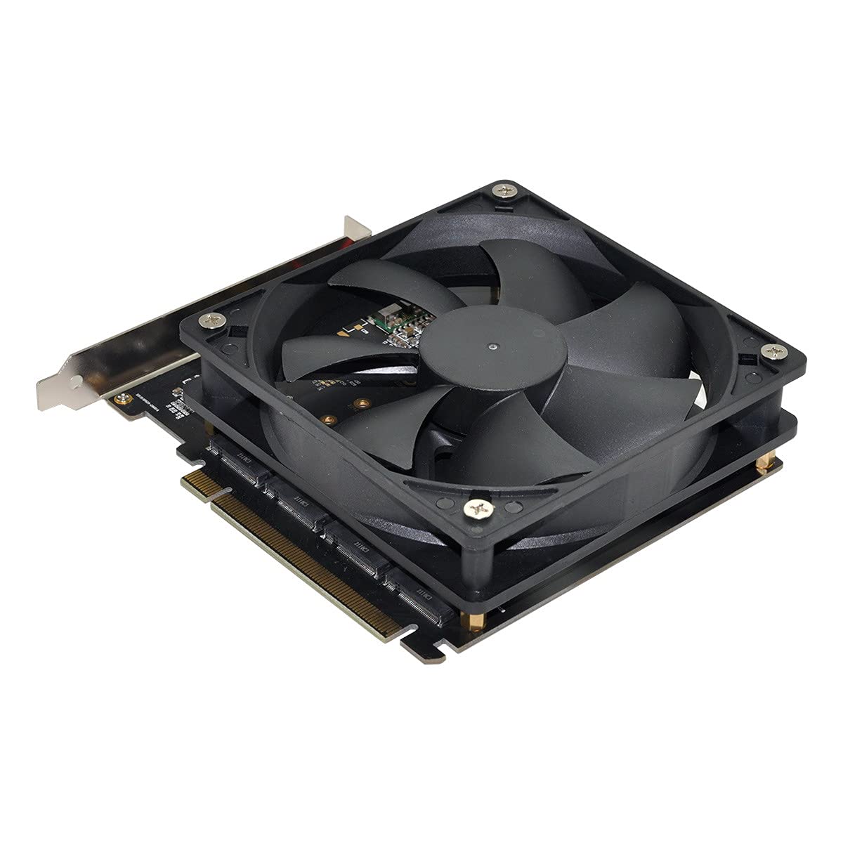 Cablecc 4X NVME M.2 AHCI to PCI-E Express 3.0 Gen3 X16 Raid Card with Fan VROC Raid0 Hyper Adapter for Motherboards with Detachable PCIE Channels — image 1
