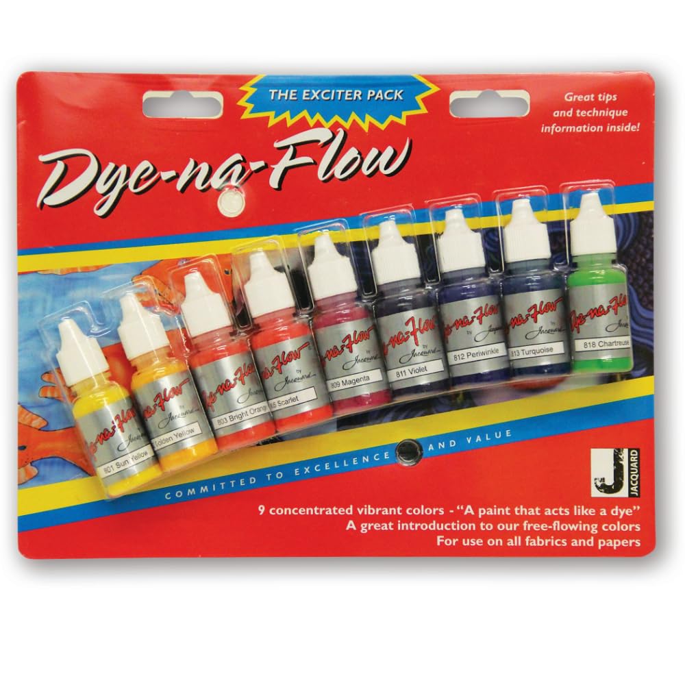 Photo 1 of ***Lime missing***Jacquard Dye-Na-Flow Exciter Pack 9 Colors