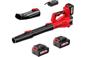 FULLYEA Cordless Leaf Blower, 150 MPH Electric Leaf Blower Cordless with 2 x 4.0Ah Battery, 6 Speed Modes, 500 CFM Battery Powered Leaf Blowers for Lawn Care, Patio, Yard, Sidewalk, Garage Cleaning