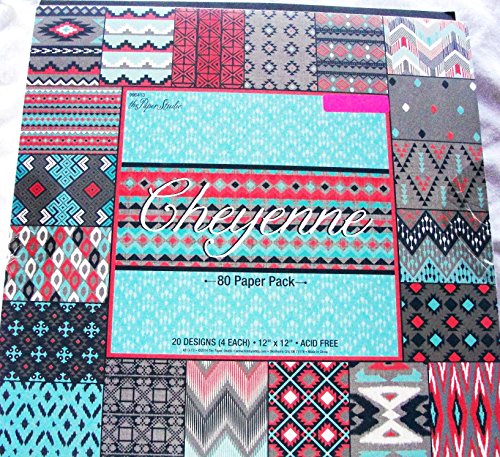 12x12 Cheyenne Scrapbooking Paper Pack 80 Sheets Aztec, Tribal,