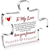 Valentine's Day To My Love Engraved Acrylic Desk Decor Sign, I Love You Gifts for Him Her Christmas Anniversary Birthday Gifts for Wife, Husband, Girlfriend, Boyfriend
