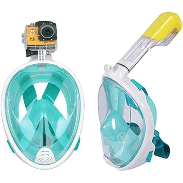 Download 180 Panoramic View Full Face Snorkeling Mask Diving Underwater Swimming Compatible Snorkel Mask With Anti Fog Easy Breathing And Anti Skid Ring Earplug For Underwater Camera Buy Online At Best Price In Uae PSD Mockup Templates