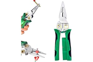 BSSYMAY 2025 new 8 in 1 Wire Stripper with Voltage Tester, Pinzas De Electricidad, Multi-function Electric Wire Stripping Tool for Cutting and Pulling Pliers, Electrician Repair Tool (1 pack)