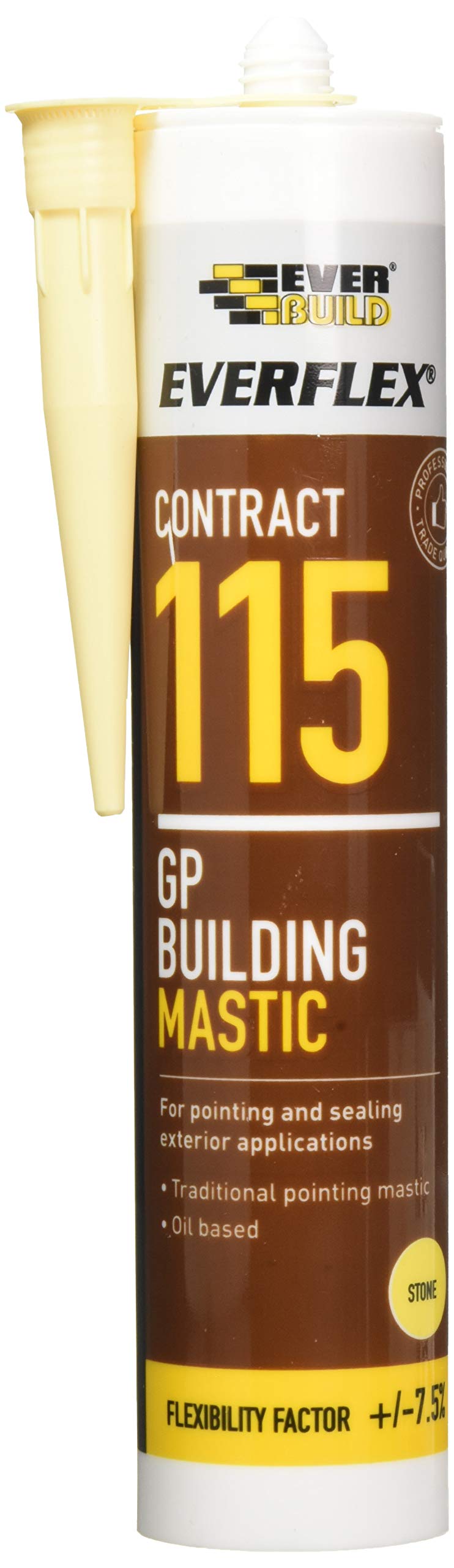 Everbuild – Everflex – 115 GP Building Mastic – For Joint Pointing and Sealing – Internal and External Use – Stone – 285ml