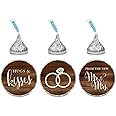 Andaz Press Chocolate Drop Labels Trio, Fits Kisses, Wedding Mr. & Mrs, Aqua, 216-Pack, For Bridal Shower, Engagement Party Favors, Gifts, Stationery, Envelopes, Decor, Decorations