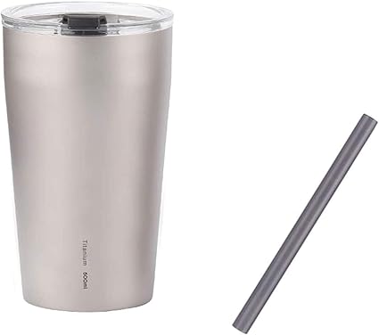 Amazon トラベルコーヒーマグストローと蓋付きこぼれ防止 チタン製二重壁真空断熱トラベルマグ Bpaフリー アイスドリンクに最適 ホット飲料 500ml 黒 Myls タンブラーグラス