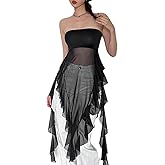 FlyCC Womens Tank Tops Summer Dressy Casual Blouses Sleeveless Asymmetrical Ruffles Outfits Basic Trendy Clothes