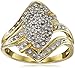 Amazon Collection Sterling Silver with Yellow Gold Plating Diamond Ring, Size 7