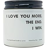 I Love You More The End I Win– Lavender Candle Gifts for Boyfriend Girlfriend Family, Unique Christmas Birthday Wedding Gift, Husband Wife Gift for Anniversary Valentines (3.5oz)