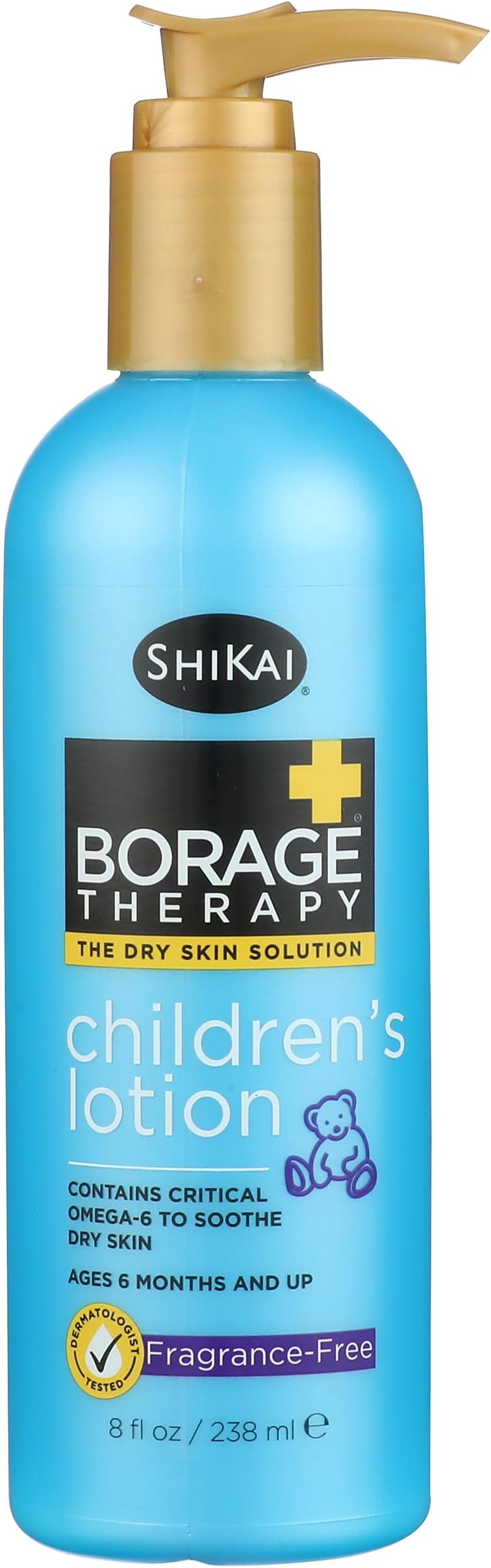 ShiKai Borage Dry Skin Therapy Childrens Lotion 8oz Moisturizing Aloe Vera