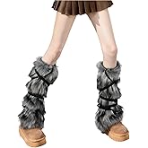 HahaGo Faux Fur Fuzzy Leg Warmers Furry Boot Covers for Women Fluffy Boot Cuffs Shoes Cover Sleeves Costumes Accessories
