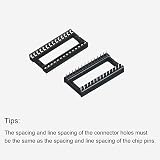 sourcing map 28 Pin DIP IC Socket Adapter Flat Pin 2.54mm Pitch 15mm Row view 4