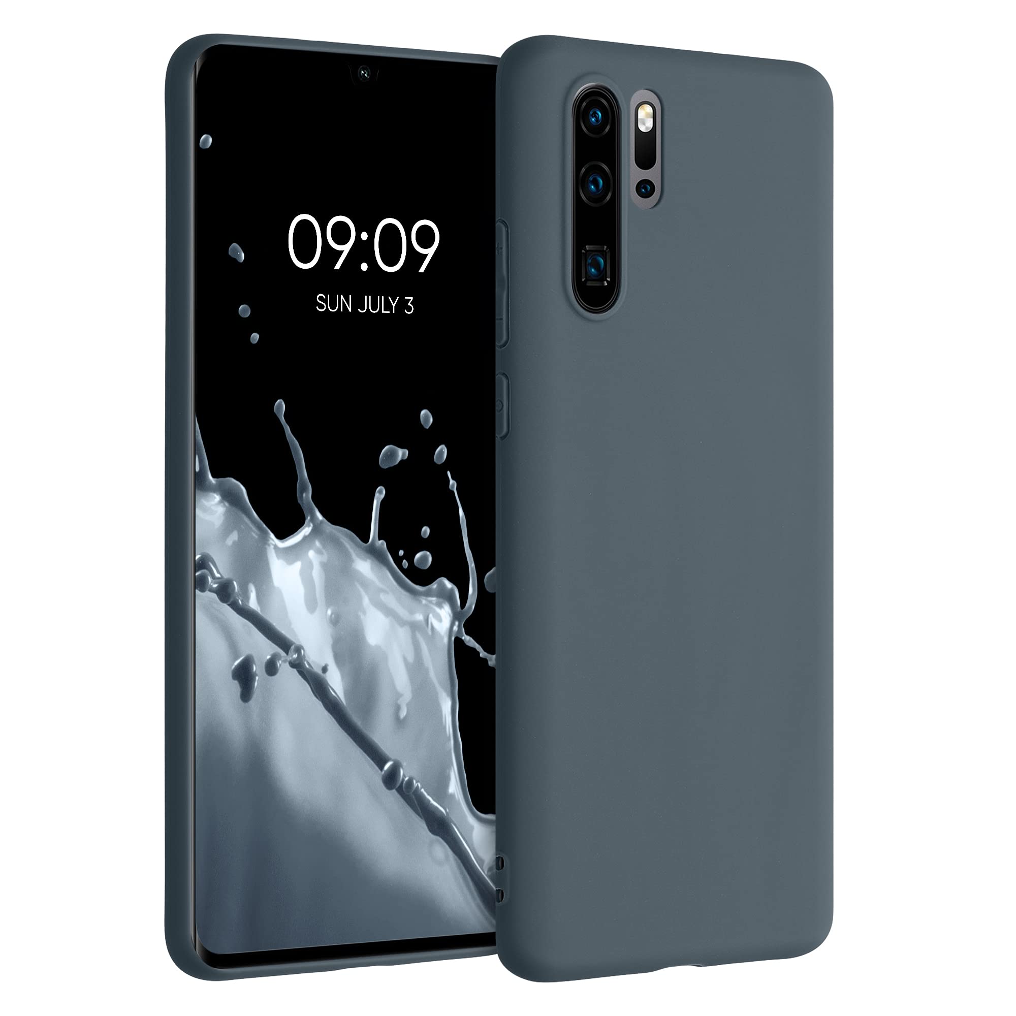 kwmobile Case for Huawei P30 Pro Case - Soft Cover - Shockproof TPU Material - Wireless Charging - Dark Slate — image 1