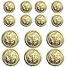 14 Pieces Metal Blazer Button Set - Naval Anchor CREST - for Blazer, Suits, Sport Coat, Uniform, Jacket (Gold 18mm 23mm)