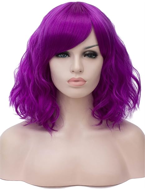 Buy Purple Topwigy Purple Cosplay Wig Medium Length Side Part