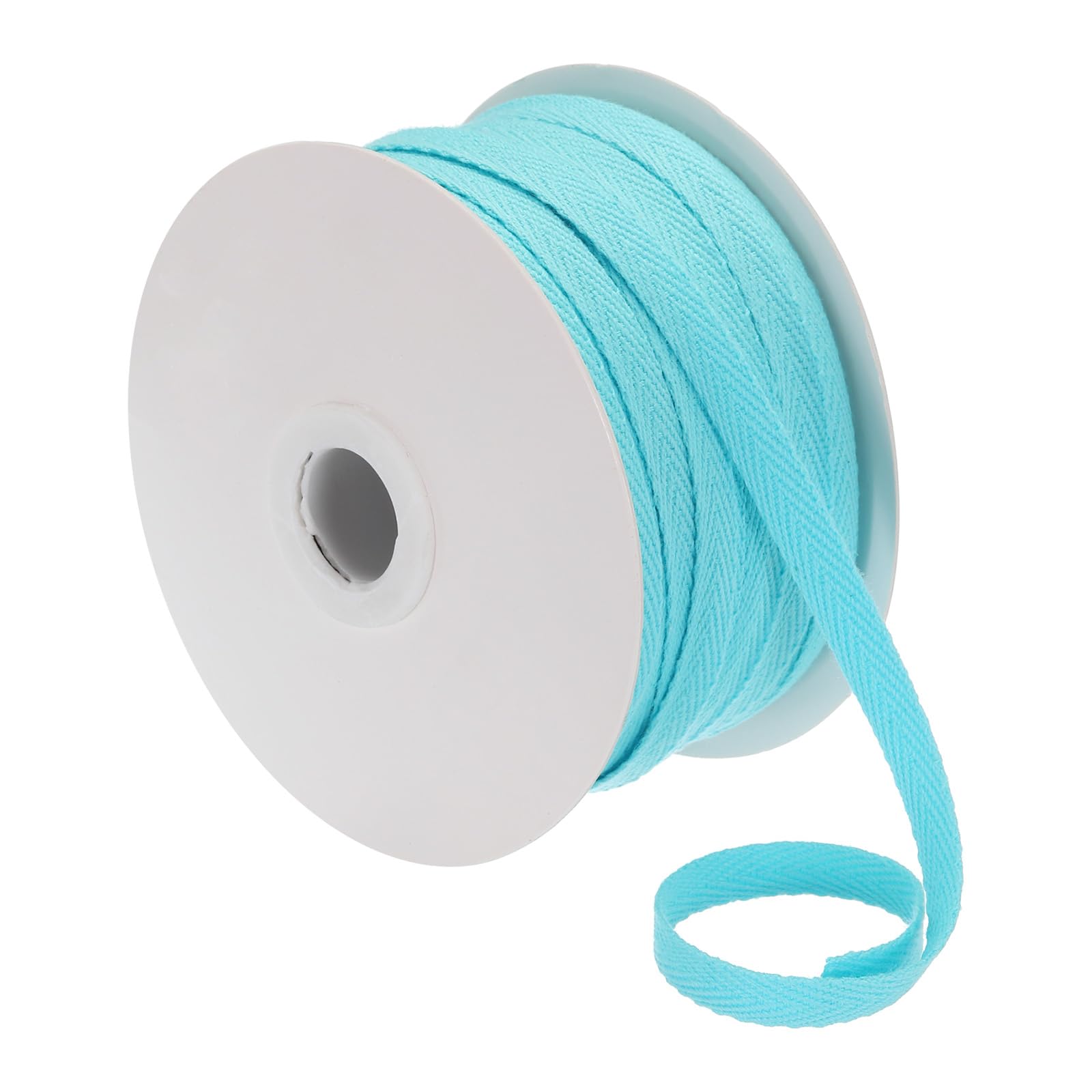 PATIKIL Cotton Twill Tape 1/4 Inch 50 Yards 100% Cotton Ribbon Bias Tape Herringbone Webbing Trim for Sewing Gift Wrapping, Sky Blue