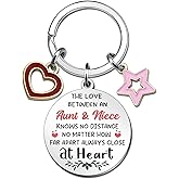 JOHKLJ Cute Gifts For Aunt From Niece Best Aunt Ever Gifts Aunt Niece Keychain Auntie Gift Ideas Auntie Birthday Gift For Women Mothers Day Gift For Aunts Christmas Valentines Thanksgiving Keyring