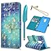 MOLLYCOOCLE Galaxy S9 Case(Not Plus), 3D Relief Pattern Wallet Case PU Leather Soft TPU Inner Bumper Ultra Slim Fit Protective Cover for Samsung Galaxy S9, Blue Butterfly
