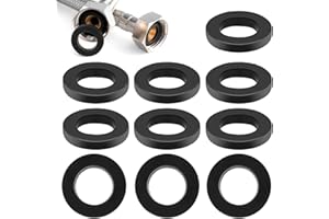 Amaxiu 30 Pcs Black Shower Hose Washers Seals, Silica Gel Shower Head Washer Hose Washer 19mm Seal Tap Sealing Hose for 1/2 Inch Shower Head and Hose(19mm)