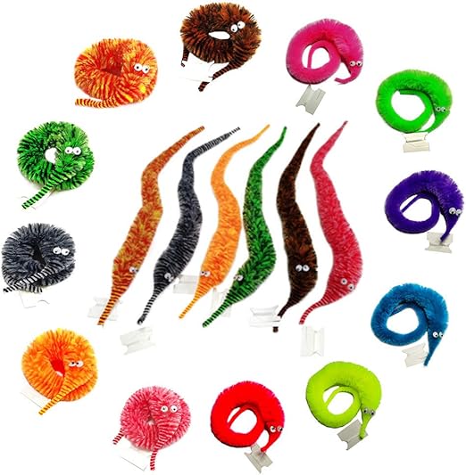 24 Pieces Magic Worms Toys Wiggly Worms Fuzzy Worm Toys