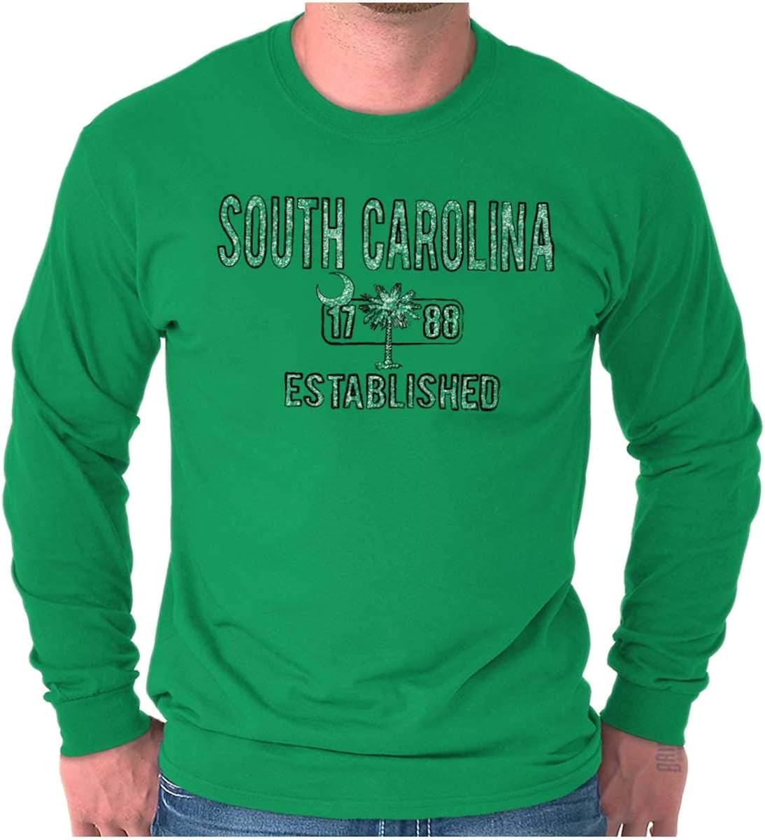 South Carolina Palmetto SC Flag Americana Long Sleeve Tee