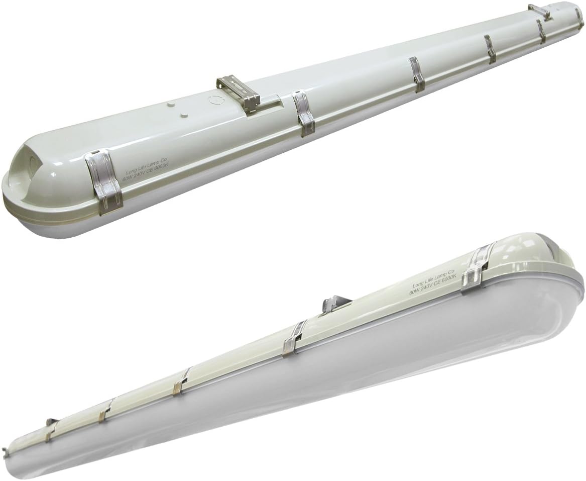60W 5ft LED Batten Tube Light Non Corrosive Surface Mount or Hanging Tube Light IP Rated