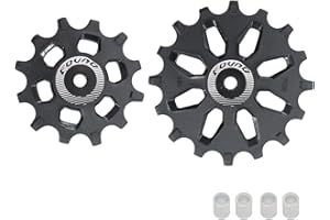 DJC COMPONENTS DJC Bike Bearing Pulley Wheel 2pcs Guide Roller 12t 14t 16t MTB Road Bike Rear Derailleur for Sram for Shimano M9000 R8000 Over Sized Narrow Wide Tooth