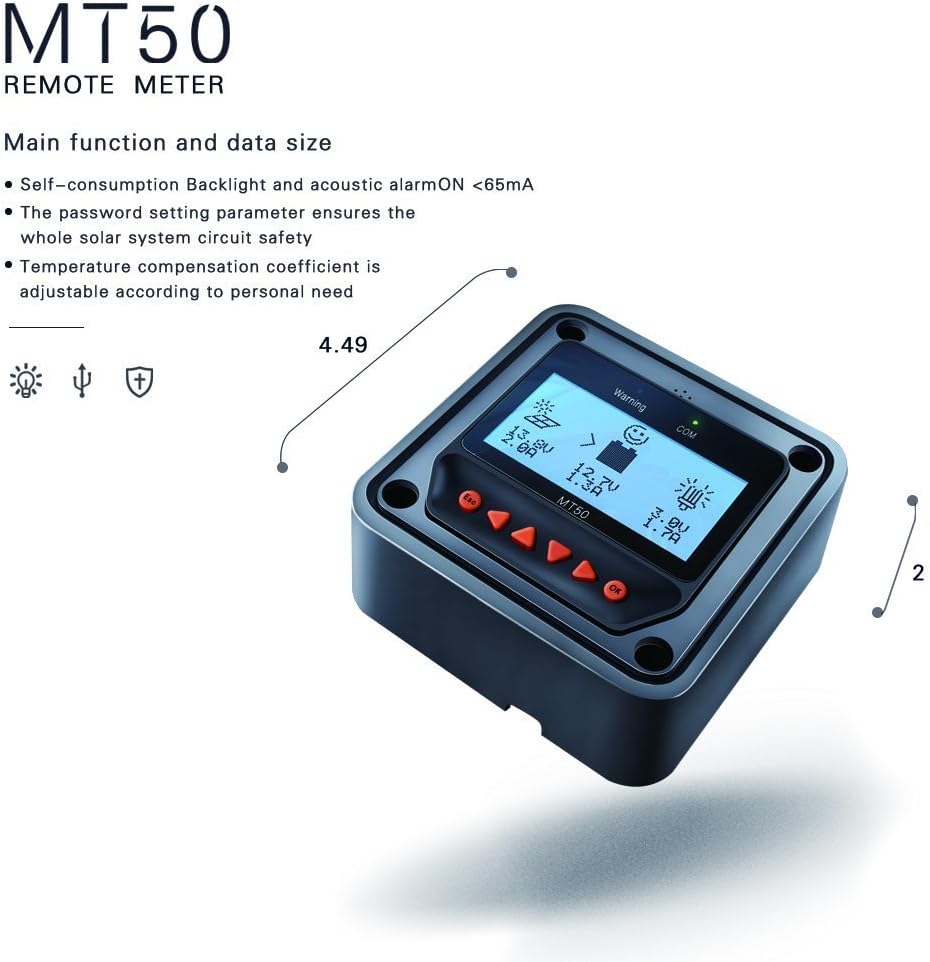 EPEVER 40A MPPT Solar Charge Controller 12V 24V Auto, 40 amp Negative Grounded Solar Charge Controller MPPT Max Input 100V, 520W/1040W for Lead-Acid, Lithium Batteries and Load Timer Setting : Home Audio & Theater