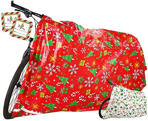 2 PCs Jumbo Christmas Reward Luggage 60” x 72” with Reward Tags for Heavy Obligation Giant Presents Luggage, Vacation Presents Bicycle, Christmas Season Reward Decorations, Vacation Reward Giving.
