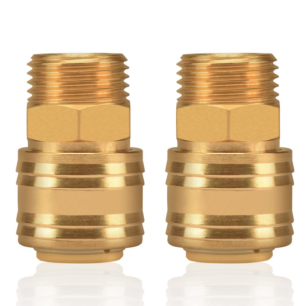 2pcs Air Line Connectors Euro Airline Hose Compressor Fittings 1/2" BSP Air Coupler and Plug Kit Couplings Connector Male — image 1