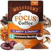 Venture Pal Mushroom Coffee, 12 Mushrooms, Focus &amp; Digestion, 40 Servings | 12 Adaptogenic Mushrooms with Lion's Mane, Cordyceps, Reishi, Turkey Tail, Ashwagandha &amp; Probiotics, Low Caffeine &amp; Calories