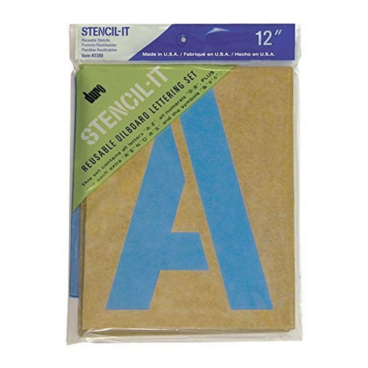 Graphic Products Plastic Stencil-It Reusable Lettering Set-12-inch