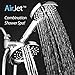 AirJet-700 3-in-1 High Pressure Luxury Rainfall Shower Combo with High-Velocity Flow Accelerator(TM) Hydro-Engine for More Power with Less Water! Height-Extend Design / Dual Push-Button Flow Control