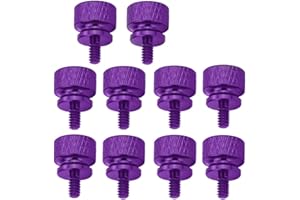YATENG 10-pcs Anodized Aluminum Computer Case Thumbscrews (6-32 Thread) for Computer Cover/Power Supply/PCI Slots/Hard Drives DIY Personality Modification & beautification (Purple)