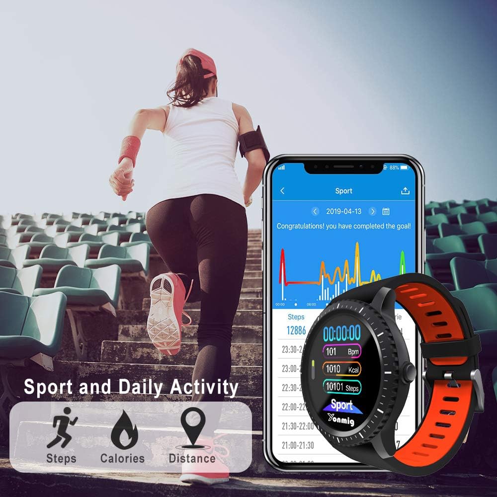 Reloj Inteligente, YONMIG Smartwatch con Pulsómetro, Monitor de ...